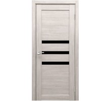 Дверь Верда X-6 экошпон Остекление Лакобель черное тон Белая лиственница