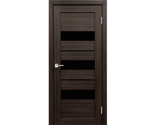 Дверь Верда X-7 экошпон Остекление Лакобель черное тон Грей