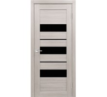 Дверь Верда X-7 экошпон Остекление Лакобель черное тон Белая лиственница