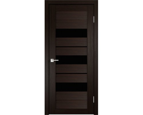 Дверь Верда X-7 экошпон Остекление Лакобель черное Венге