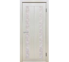 Дверь Верда Y-6 экошпон Остекление Гранит прозрачный тон Белая лиственница