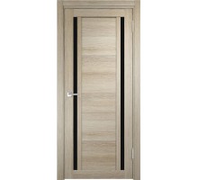 Дверь Верда Z-3 экошпон Остекление Лакобель черное тон Кремовая лиственница