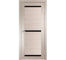 Дверь Верда Z-4 экошпон Стекло Лакобель черное тон Кремовая лиственница