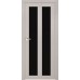 Дверь Верда Z-5 экошпон Остекление Лакобель черное тон Белая лиственница
