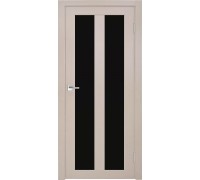 Дверь Верда Z-5 экошпон Остекление Лакобель черное тон Кремовая лиственница